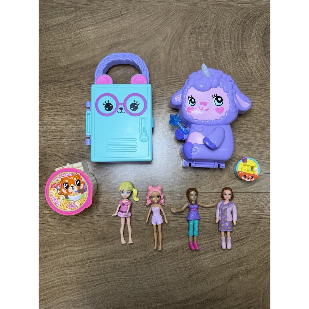 Polly Pocket 8 Piece Mixed Lot Cases And Dolls
